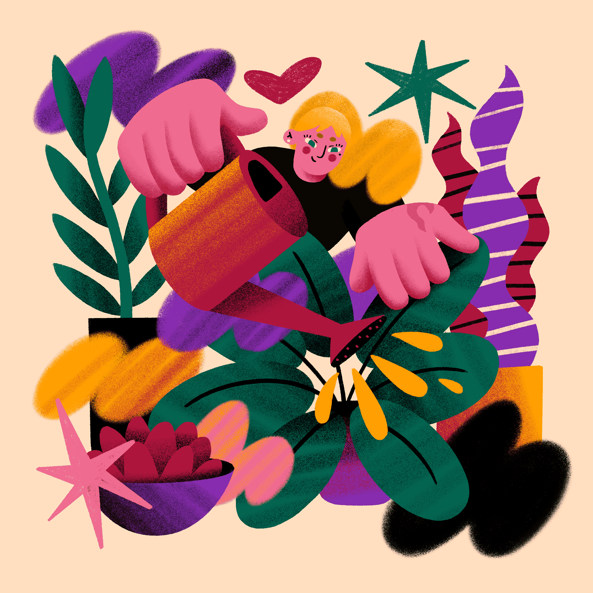 Colorful illustrations by Estela Carregalo